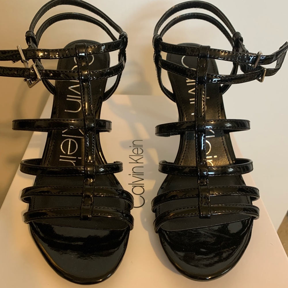 Calvin Klein Black High Heeled Sandals Size 6 NWT